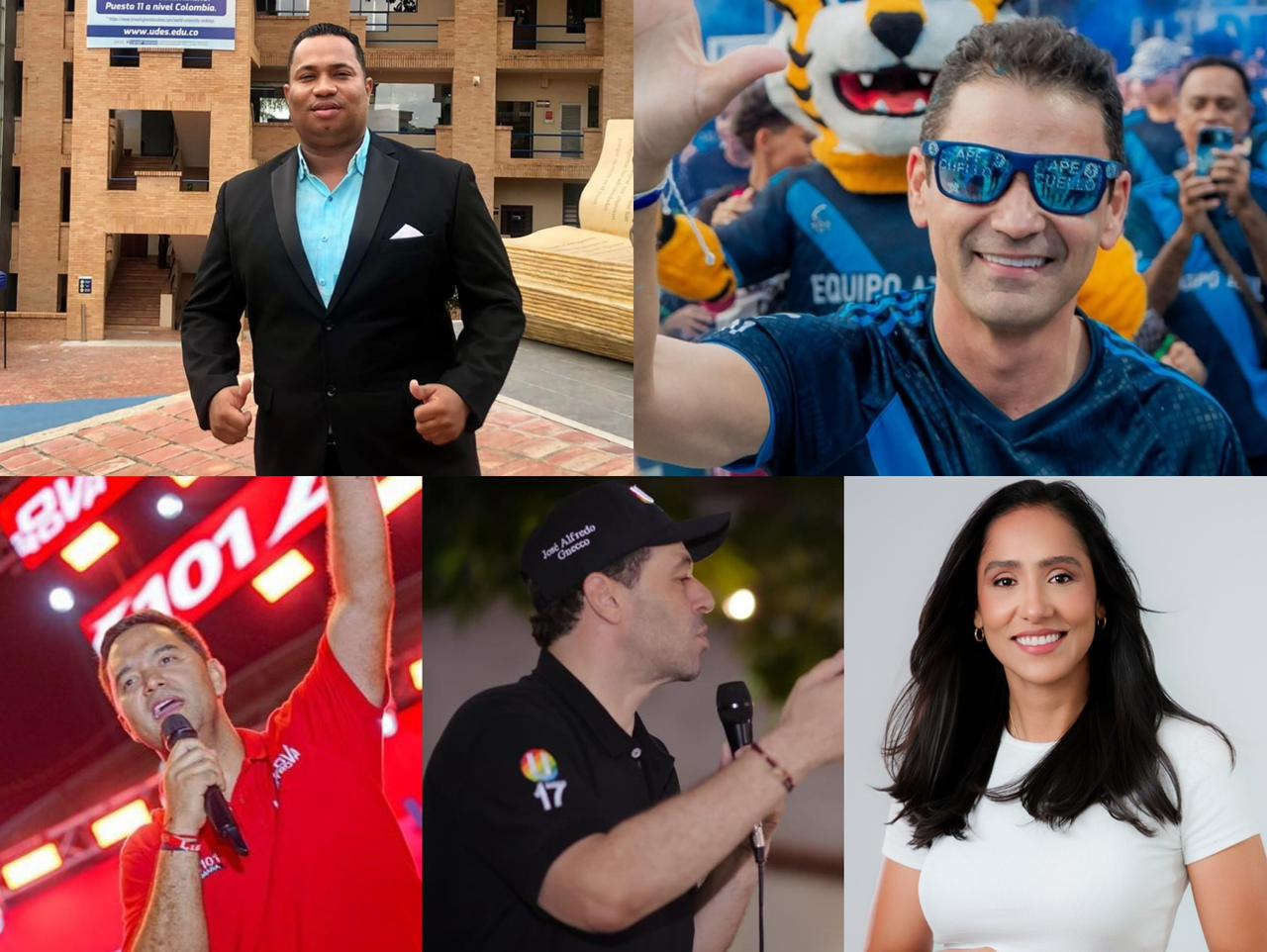 Edwin Brito 'Pechy Players', Ape Cuello, Mello Castro, José Alfredo Gnecco y Claudia Margarita Zuleta, candidatos al Senado y la Cámara de Representantes. FOTO: REDES SOCIALES.