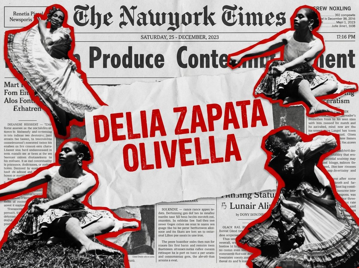 Collage artístico de Delia Zapata Olivella, que reúne imágenes representativas de su vida, su legado en la danza y su aporte a la preservación de las tradiciones afrocolombianas. Una composición visual que resalta su influencia en la cultura y el folclor de Colombia.