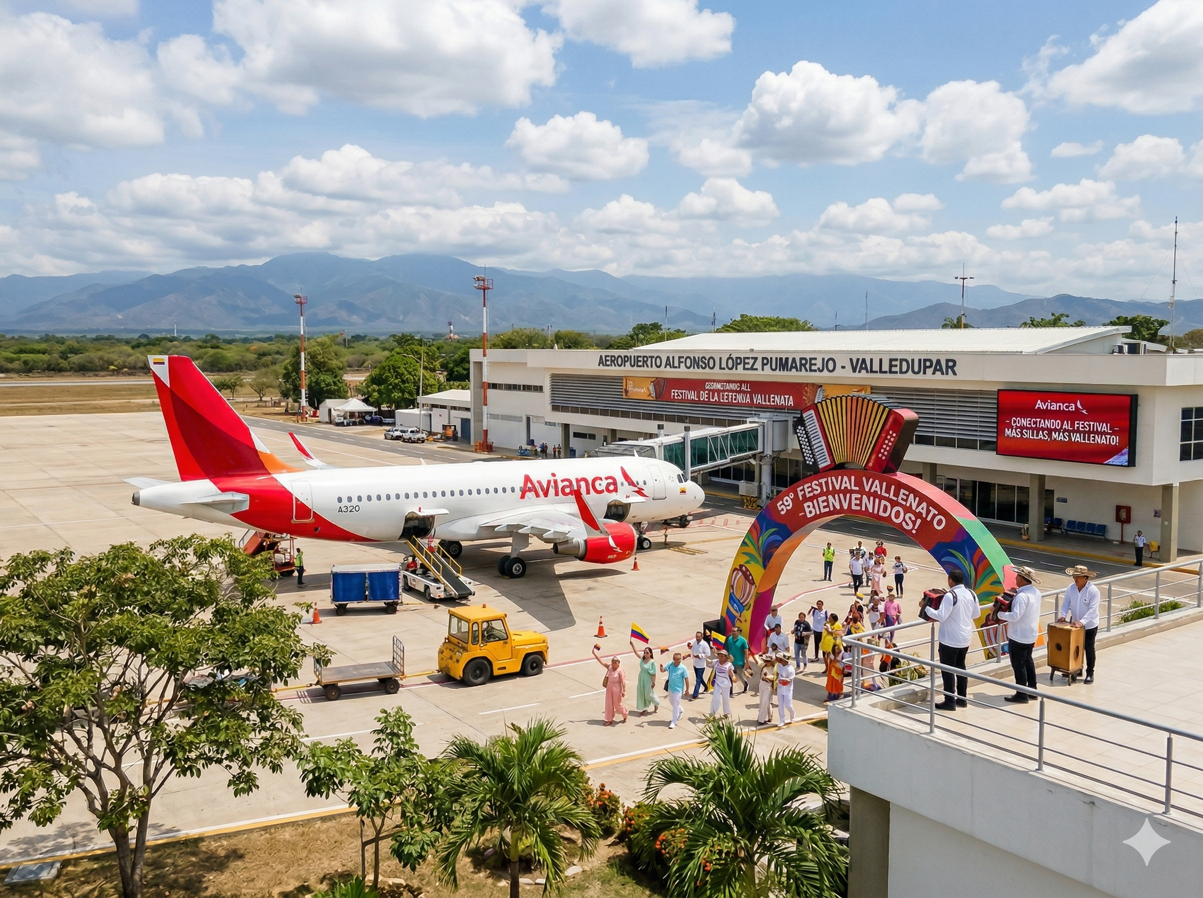 Avianca refuerza vuelos para el Festival Vallenato 2026 en el aeropuerto de Valledupar.