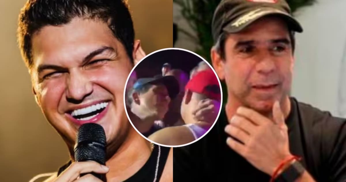 Collage del saludo viral entre el alcalde Álex Char y el cantante Élder Dayán Díaz durante el aniversario de Barranquilla.