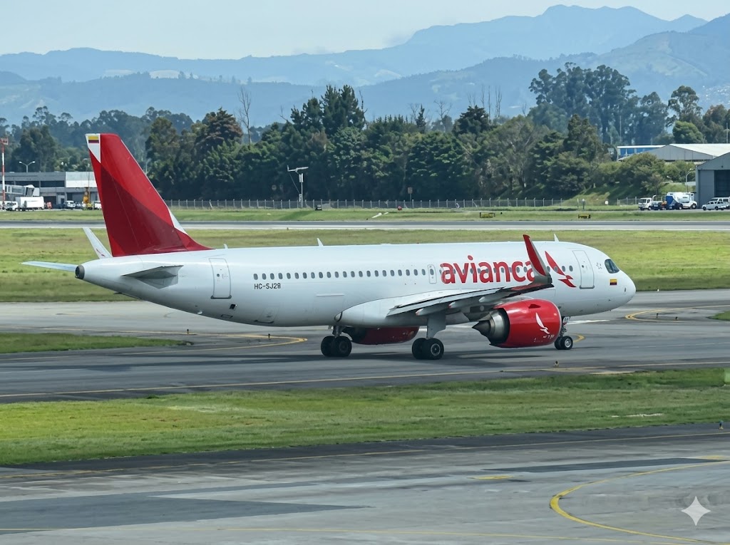 Avión de Avianca aterrizando para el Festival Vallenato 2026 en Valledupar.