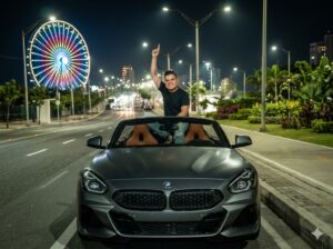 Óscar Gamarra sorprende en Barranquilla a bordo de un lujoso BMW Z4