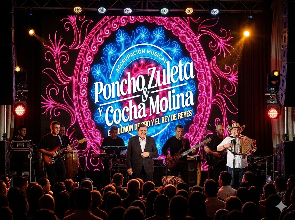 AGRUPACIÓN MUSICAL - PONCHO ZULETA & COCHA MOLINA' y 'EL PULMÓN DE ORO Y EL REY DE REYES