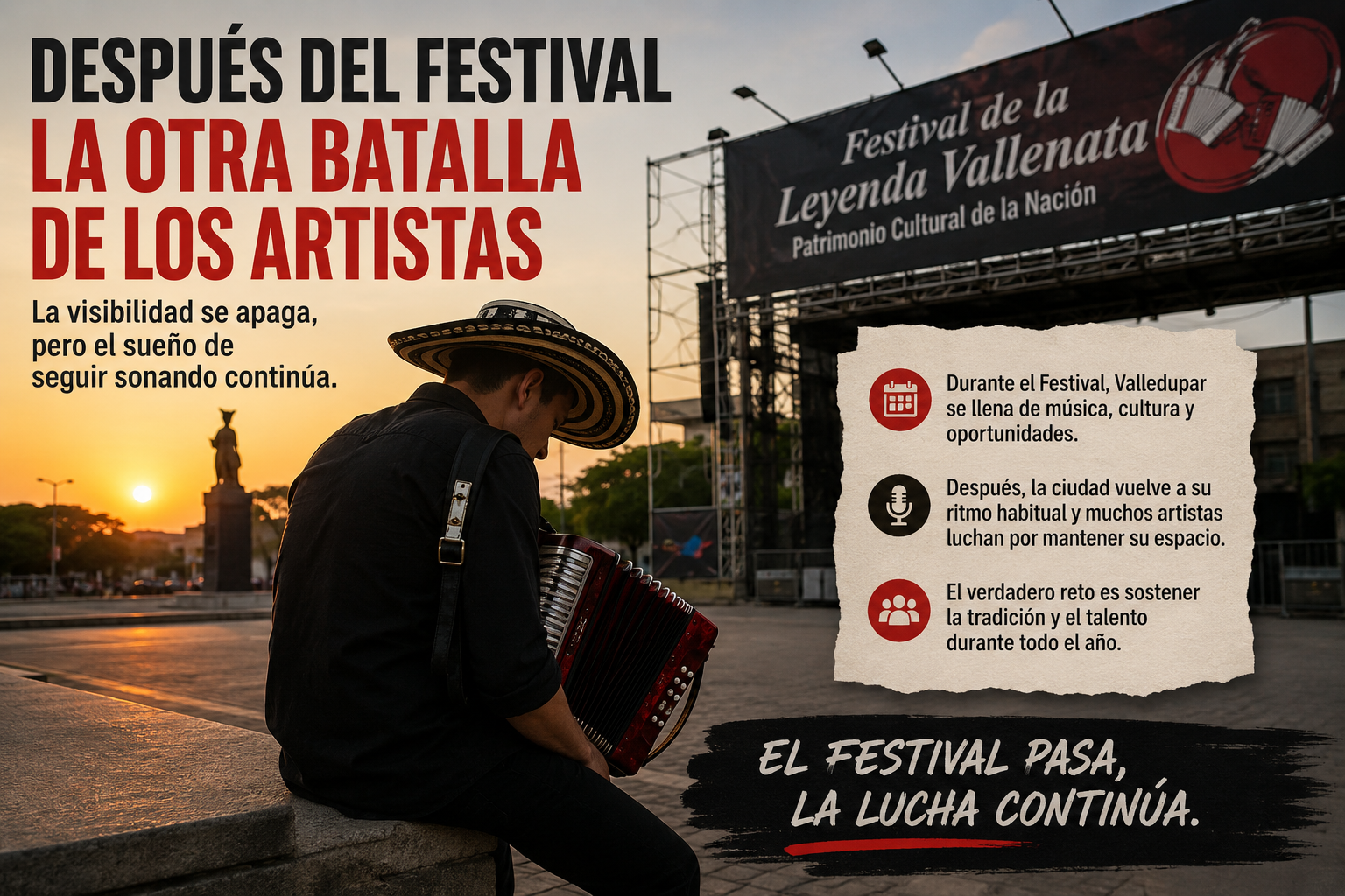 Artistas vallenatos después del Festival Vallenato en Valledupar